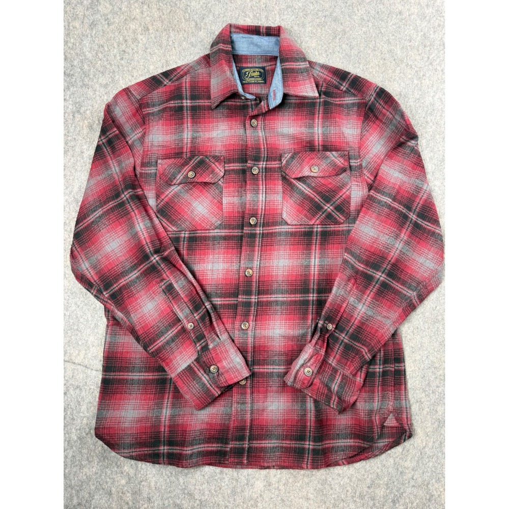 Jachs NY Flannel Shirt Mens Medium Red Black Plaid Cotton Heritage Button Up Y2K